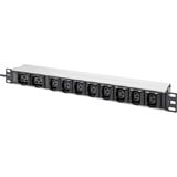 Digitus Regleta de enchufes 19" PDU con perfil de aluminio, 10 salidas, 8x C13, 2x C19 negro/Aluminio