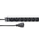 Digitus Regleta de enchufes 19" PDU con perfil de aluminio, 10 salidas, 8x C13, 2x C19 negro/Aluminio