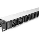 Digitus Regleta de enchufes 19" PDU con perfil de aluminio, 10 salidas, 8x C13, 2x C19 negro/Aluminio