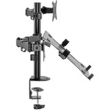 Digitus Soporte para monitor individual y soporte para portátil, Soporte de monitor negro (mate)