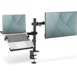 Digitus Soporte para monitor individual y soporte para portátil, Soporte de monitor negro (mate)