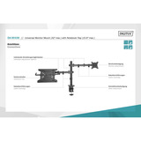 Digitus Soporte para monitor individual y soporte para portátil, Soporte de monitor negro (mate)