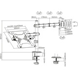 Digitus Soporte para monitor individual y soporte para portátil, Soporte de monitor negro (mate)
