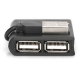 Digitus USB 2.0 4 puertos, Hub USB negro