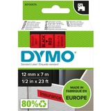 Dymo D1 - Etiquetas estándar - Negro sobre rojo - 12mm x 7m, Cinta de escritura Negro sobre rojo, Poliéster, Bélgica, -18 - 90 °C, DYMO, LabelManager, LabelWriter 450 DUO