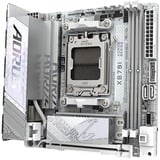 GIGABYTE X870I AORUS PRO ICE Placa base - Compatible con procesadores AMD Ryzen serie 9000, VRM de 8+2+1 fases, hasta 8400 MHz DDR5 (OC), 1xPCIe 5.0 M.2 + 1xPCIe 4.0 M.2, WI-FI 7, LAN 2,5 GbE, USB 4 blanco, VRM de 8+2+1 fases, hasta 8400 MHz DDR5 (OC), 1xPCIe 5.0 M.2 + 1xPCIe 4.0 M.2, WI-FI 7, LAN 2,5 GbE, USB 4, AMD, Zócalo AM5, AMD Ryzen 7000 Series, AMD Ryzen 8000 Series, AMD Ryzen 9000 Series, Zócalo AM5, DDR5-SDRAM, 128 GB