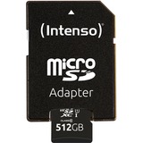 Intenso microSD Karte UHS-I Premium 512 GB Clase 10, Tarjeta de memoria negro, 512 GB, MicroSD, Clase 10, UHS-I, 90 MB/s, Class 1 (U1)