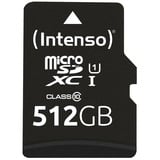 Intenso microSD Karte UHS-I Premium 512 GB Clase 10, Tarjeta de memoria negro, 512 GB, MicroSD, Clase 10, UHS-I, 90 MB/s, Class 1 (U1)