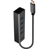 Lindy 43325 hub de interfaz USB 3.2 Gen 1 (3.1 Gen 1) Type-C 5000 Mbit/s Gris, Hub USB USB 3.2 Gen 1 (3.1 Gen 1) Type-C, USB 3.2 Gen 1 (3.1 Gen 1) Type-A, 5000 Mbit/s, Gris, Aluminio, Plástico, 0,3 m