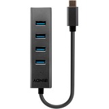 Lindy 43325 hub de interfaz USB 3.2 Gen 1 (3.1 Gen 1) Type-C 5000 Mbit/s Gris, Hub USB USB 3.2 Gen 1 (3.1 Gen 1) Type-C, USB 3.2 Gen 1 (3.1 Gen 1) Type-A, 5000 Mbit/s, Gris, Aluminio, Plástico, 0,3 m