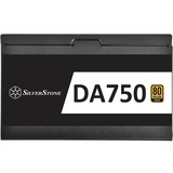SilverStone DA750 Gold unidad de fuente de alimentación 750 W 20+4 pin ATX ATX Negro, Fuente de alimentación de PC negro, 750 W, 90 - 264 V, 47 - 63 Hz, Activo, 110 W, 744 W