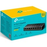 TP-Link LS1008G No administrado Gigabit Ethernet (10/100/1000) Negro, Interruptor/Conmutador negro, No administrado, Gigabit Ethernet (10/100/1000), Montaje de pared