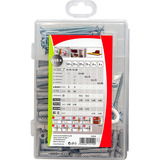 fischer Meister-Box tacos universales UX + tornillo + gancho, Pasador gris claro