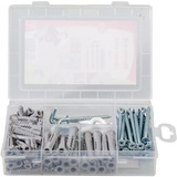 fischer Meister-Box tacos universales UX + tornillo + gancho, Pasador gris claro