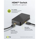 goobay Conmutador HDMI 4 a 1 (4K @ 60Hz) negro