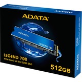ADATA LEGEND 700 M.2 512 GB PCI Express 3.0 3D NAND NVMe, Unidad de estado sólido azul/Dorado, 512 GB, M.2, 2000 MB/s