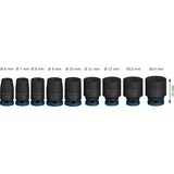 Bosch Juego de dados de impacto PRO 1/4", 9 piezas, Llave de tubo negro