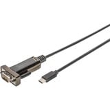 Digitus Adaptador USB tipo C™ serial, Cable negro, Negro, 1 m, DB-9, Macho, Macho, China