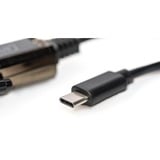 Digitus Adaptador USB tipo C™ serial, Cable negro, Negro, 1 m, DB-9, Macho, Macho, China