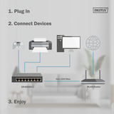 Digitus Gigabit de 8 puertos, Interruptor/Conmutador negro