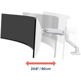 Ergotron HX Series 45-647-216 soporte para monitor 124,5 cm (49") Blanco Escritorio, Soporte de monitor blanco, Abrazadera, 19,1 kg, 124,5 cm (49"), 100 x 100 mm, Ajustes de altura, Blanco