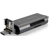 ICY BOX IB-CR201-C3 lector de tarjeta USB 3.2 Gen 1 (3.1 Gen 1) Type-C Antracita, Lector de tarjetas antracita, MicroSD (TransFlash), MicroSDHC, MicroSDXC, SD, SDHC, SDXC, Antracita, 5000 Mbit/s, Aluminio, Access, Poder, USB 3.2 Gen 1 (3.1 Gen 1) Type-C