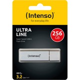 Intenso Ultra Line unidad flash USB 256 GB USB tipo A 3.2 Gen 1 (3.1 Gen 1) Plata, Lápiz USB plateado, 256 GB, USB tipo A, 3.2 Gen 1 (3.1 Gen 1), 70 MB/s, Tapa, Plata