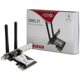 Inter-Tech DMG-31 Interno WLAN 300 Mbit/s, Adaptador Wi-Fi Interno, Inalámbrico, PCI Express, WLAN, Wi-Fi 4 (802.11n), 300 Mbit/s