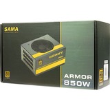 Inter-Tech SAMA FTX-850-B ARMOR unidad de fuente de alimentación 850 W 20+4 pin ATX ATX Negro, Fuente de alimentación de PC negro, 850 W, 110 - 240 V, 850 W, 47 - 63 Hz, 6 - 15 A, Activo