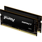 Kingston FURY FURY Impact módulo de memoria 16 GB 2 x 8 GB DDR4 2666 MHz, Memoria RAM negro, 16 GB, 2 x 8 GB, DDR4, 2666 MHz, 260-pin SO-DIMM