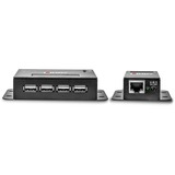 Lindy 42681 ampliador de red Transmisor y receptor de red Negro, Extensor USB negro, Transmisor y receptor de red, 50 m, 480 Mbit/s, Cat5, Cat5e, Cat6, NS1021, Bronce fosforoso