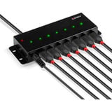 Lindy Hub metálico USB 2.0 de 7 puertos, Hub USB negro