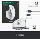 Logitech MX Master 3S ratón mano derecha RF Wireless + Bluetooth Laser 8000 DPI gris claro, mano derecha, Laser, RF Wireless + Bluetooth, 8000 DPI, Plata, Blanco