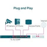 TP-Link TL-SL1226P switch No administrado Gigabit Ethernet (10/100/1000) Energía sobre Ethernet (PoE) 1U Gris, Interruptor/Conmutador negro, No administrado, Gigabit Ethernet (10/100/1000), Energía sobre Ethernet (PoE), Montaje en rack, 1U