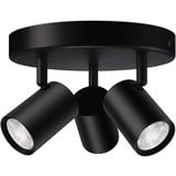 WiZ IMAGEO 3 focos ajustables placa redonda, Luz de LED negro, Punto de iluminación inteligente, Negro, LED, Bombilla(s) no reemplazable(s), 2200 K, 6500 K