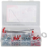 fischer Profi-Box DuoPower / DuoTec + tornillos, Pasador gris claro/Rojo