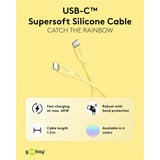 goobay Cable de silicona USB 2.0 amarillo, conector USB-C > conector USB-C amarillo