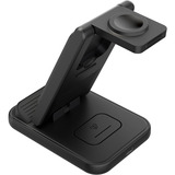 goobay Cargador inalámbrico 3 en 1, 15 W, Estación de carga negro