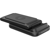 goobay Cargador inalámbrico 3 en 1, 15 W, Estación de carga negro