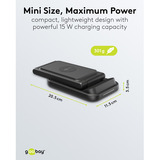 goobay Cargador inalámbrico 3 en 1, 15 W, Estación de carga negro