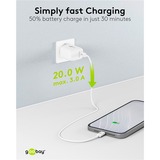 goobay Cargador rápido USB-C, PD, GaN, 20 vatios blanco