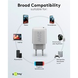 goobay Cargador rápido USB-C, PD, GaN, 20 vatios blanco