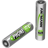 Ansmann 5035523 pila doméstica Níquel-metal hidruro (NiMH), Batería plateado, Níquel-metal hidruro (NiMH), 1,2 V, 550 mAh, Verde, DECT phones