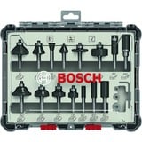 Bosch 2607017473 Juego de fresas 15 pieza(s) Juego de fresas, 3,5 cm, 15 pieza(s), 12,25,45,90°, DIN EN-847, Alemania
