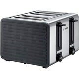 Bosch TAT7S45 tostadora 4 rebanada(s) 1800 W Negro, Acero inoxidable gris/Negro, 4 rebanada(s), Negro, Acero inoxidable, Acero inoxidable, Botones, Giratorio, CE, EAC, UA, VDE, 1800 W