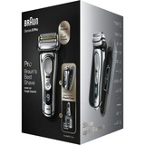 Braun Series 9 Pro 9476cc Máquina de afeitar de láminas Recortadora Negro, Cromo cromado/Plateado, Máquina de afeitar de láminas, Botones, Tocar, Negro, Cromo, Carga, Batería, Ión de litio