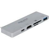 DeLOCK 87745 hub de interfaz USB 3.2 Gen 1 (3.1 Gen 1) Type-C 5000 Mbit/s Gris, Estación de acoplamiento gris, USB 3.2 Gen 1 (3.1 Gen 1) Type-C, HDMI, USB 3.2 Gen 1 (3.1 Gen 1) Type-A, USB 3.2 Gen 1 (3.1 Gen 1) Type-C, MicroSD (TransFlash), MicroSDHC, MicroSDXC, SD, SDHC, SDXC, 5000 Mbit/s, 3840 x 2160 Pixeles, Gris