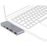 DeLOCK 87745 hub de interfaz USB 3.2 Gen 1 (3.1 Gen 1) Type-C 5000 Mbit/s Gris, Estación de acoplamiento gris, USB 3.2 Gen 1 (3.1 Gen 1) Type-C, HDMI, USB 3.2 Gen 1 (3.1 Gen 1) Type-A, USB 3.2 Gen 1 (3.1 Gen 1) Type-C, MicroSD (TransFlash), MicroSDHC, MicroSDXC, SD, SDHC, SDXC, 5000 Mbit/s, 3840 x 2160 Pixeles, Gris