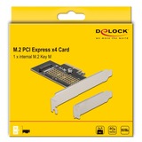 DeLOCK 90047 tarjeta y adaptador de interfaz Interno M.2 PCIe, M.2, PCIe 4.0, Verde, Gris, PC, Windows 10, Windows 10 x64, Windows 8.1, Windows 8.1 x64