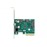 DeLOCK Tarjeta PCI Express x4 para 1 x puerto USB 10 Gbps Type-C externo + 1 x puerto USB 10 Gbps Type-A externo, Controlador USB 